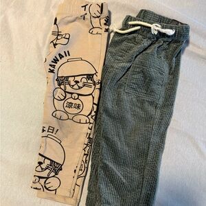 Zara Beige Kawaii pants and H&M corduroy pants
